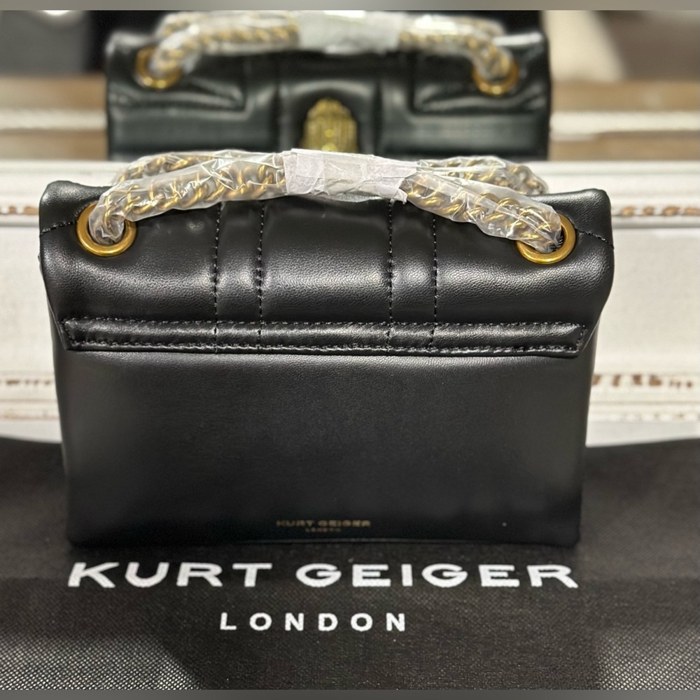Kurt Geiger Black Leather Mini Kensington Crossbody Bag - Picture 2 of 6